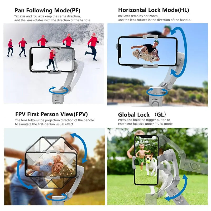Foldable 3-axis Gimbal Stabilizer iPhone And Android