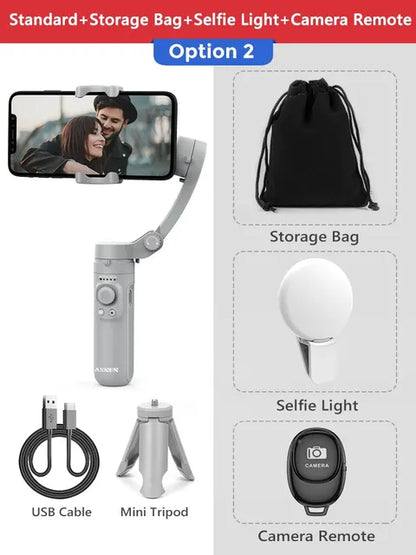Foldable 3-axis Gimbal Stabilizer iPhone And Android